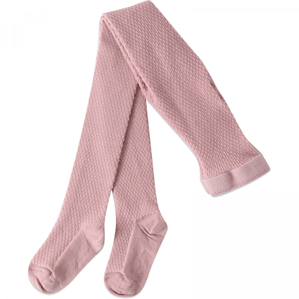 Rosa uld strømpebukser