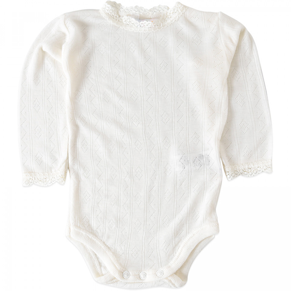 Offwhite uld/silke body