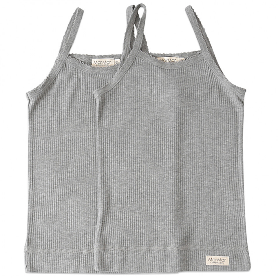 2 pak gråmelange rib undertrøje