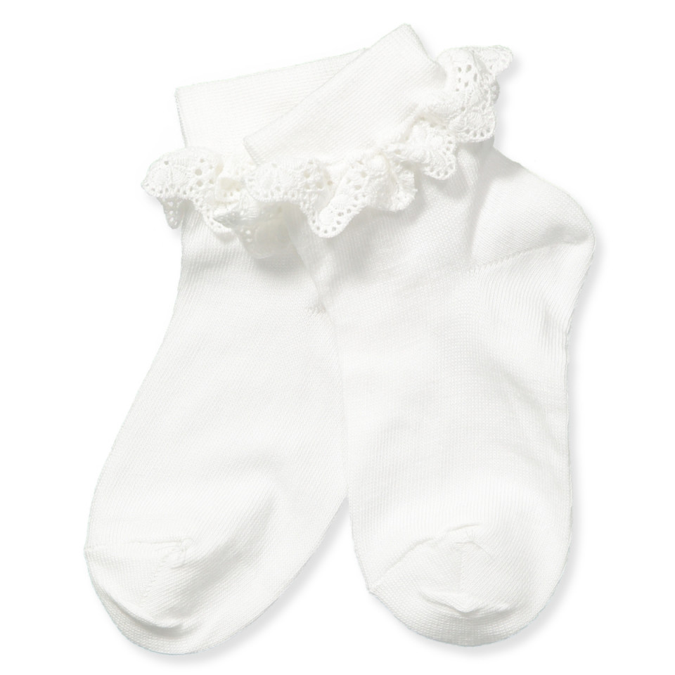 Hvide flæse strømper