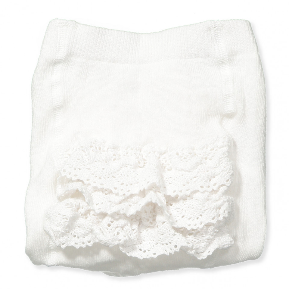 Hvide flæse strømpebukser