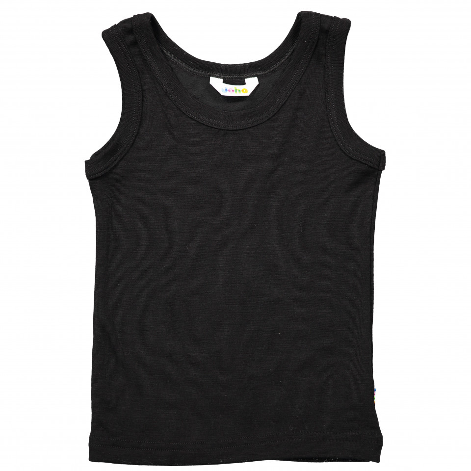 Sort uld/silke undertrøje - dreng