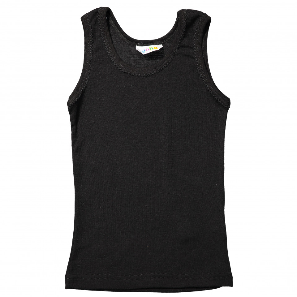 Sort uld/silke undertrøje - pige