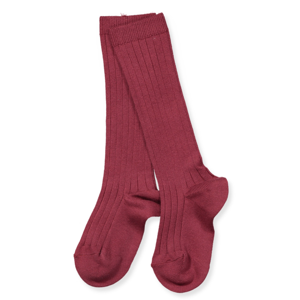 Granate rib knæstrømper