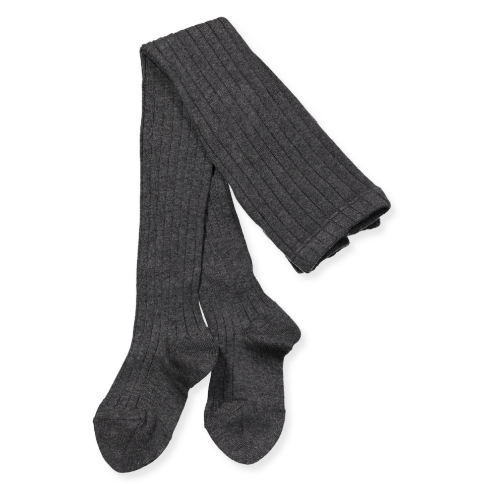 Grå rib strømpebukser