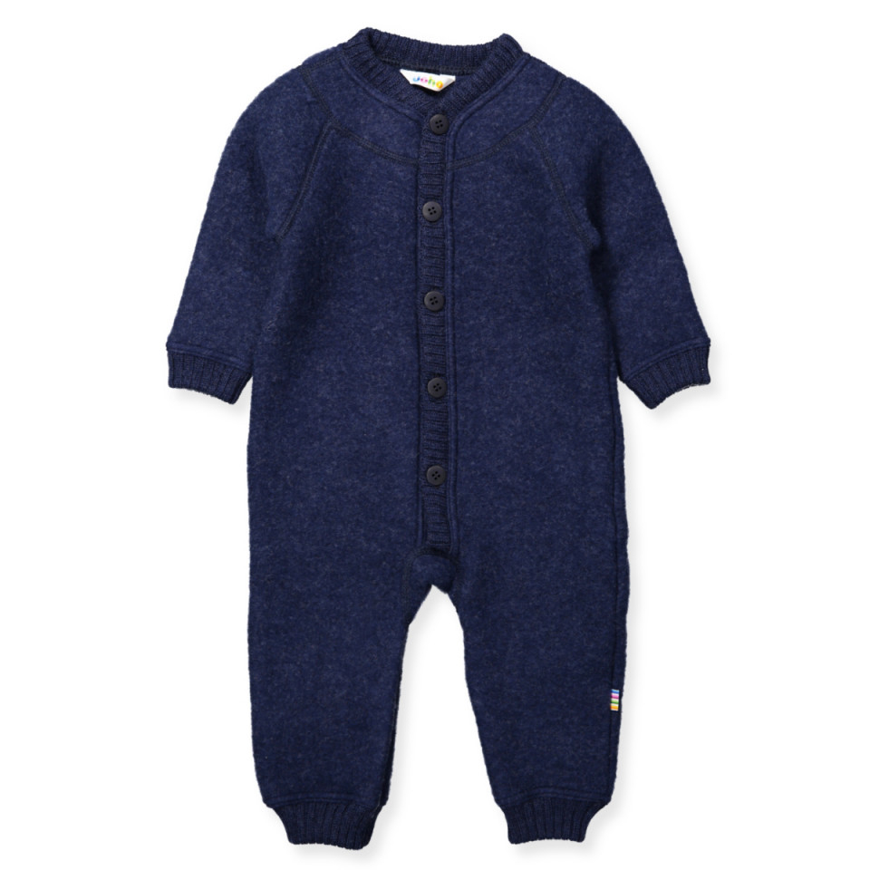 Blå uld fleece heldragt 