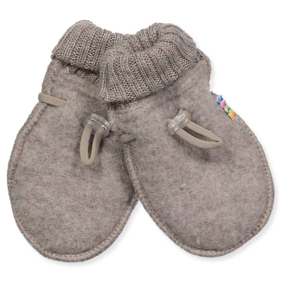 Beige uld fleece babyvanter