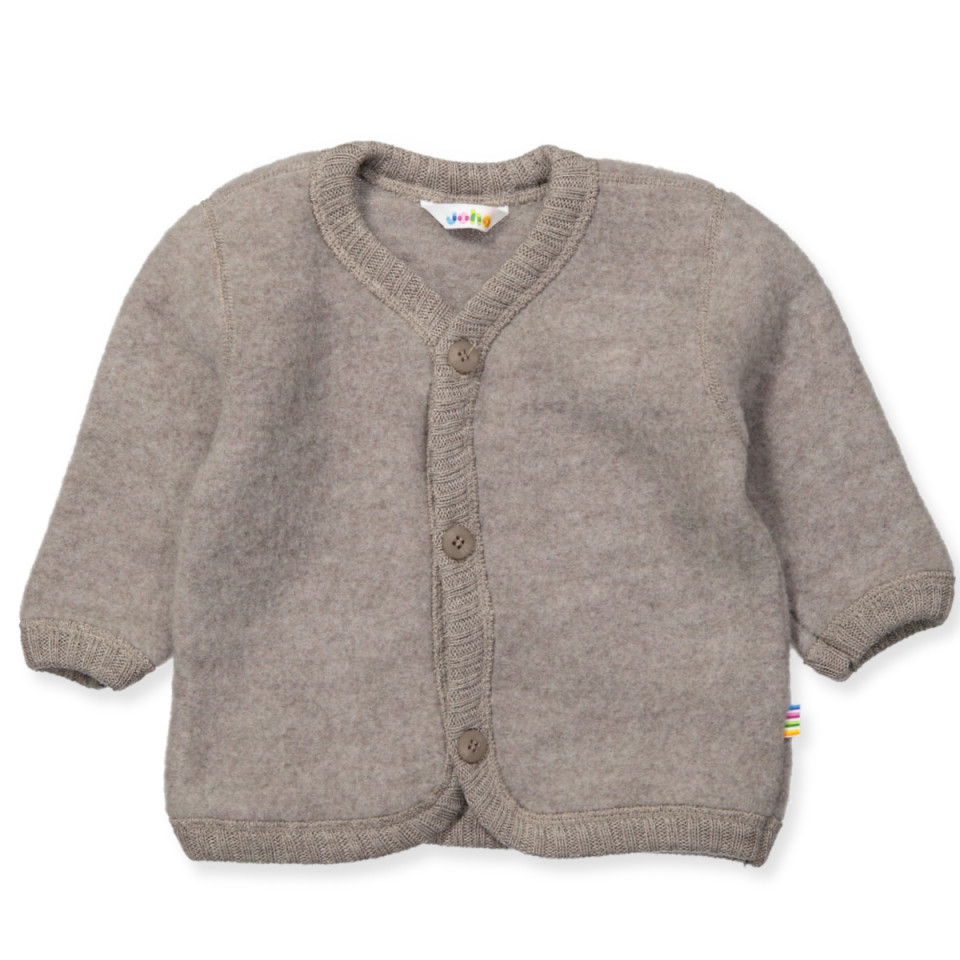 Beige uld fleece cardigan