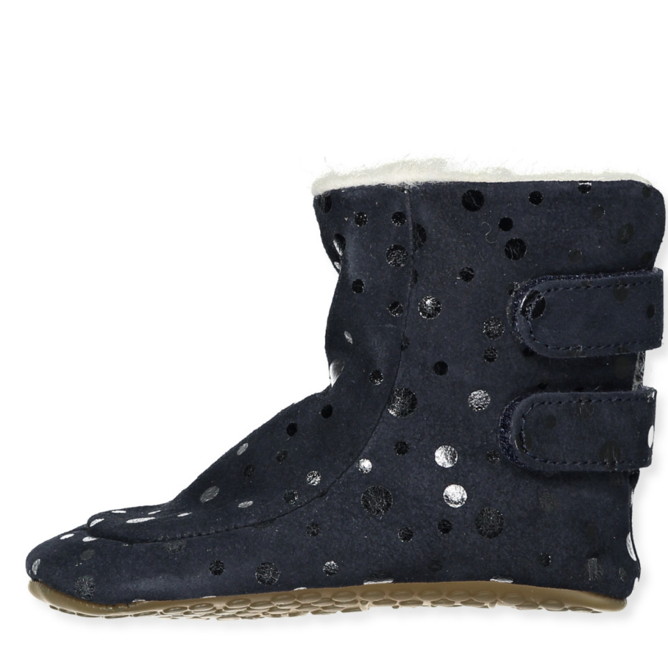 Navy dot uld hjemmesko