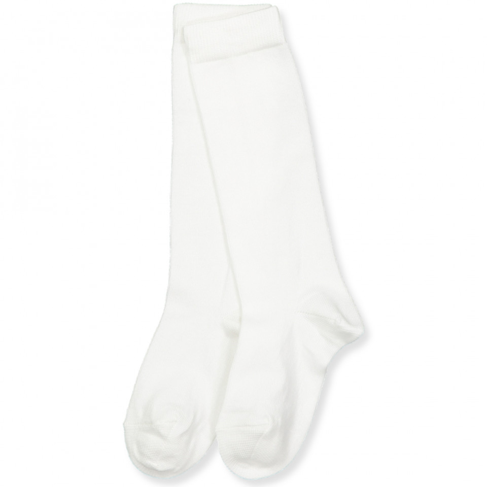 Hvide knæstrømper