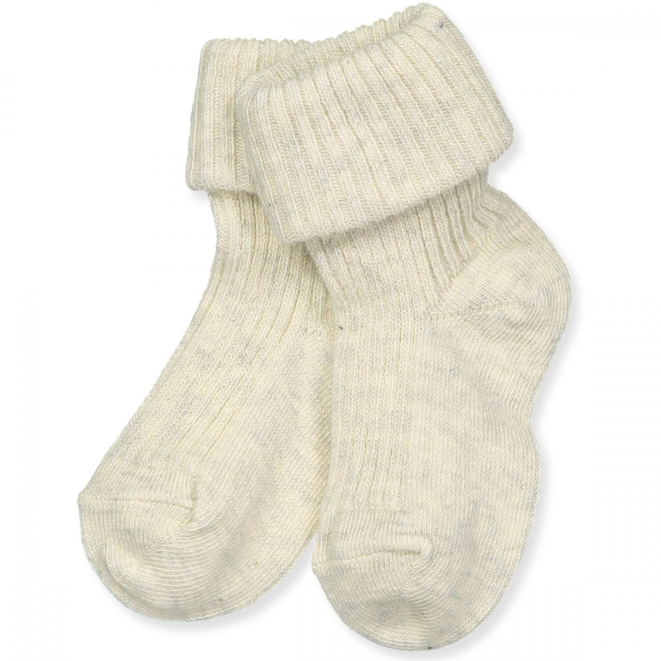Creme rib babystrømper