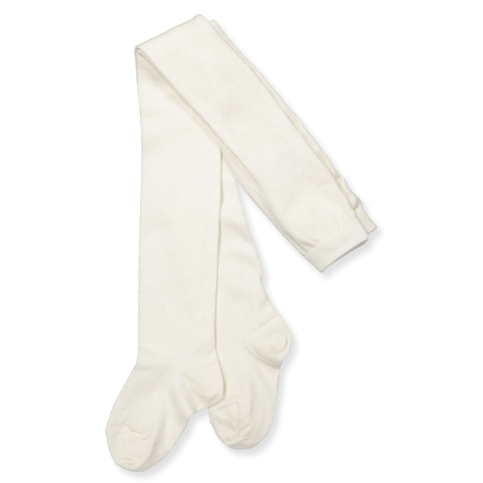 Hvide uld/bomuld strømpebukser