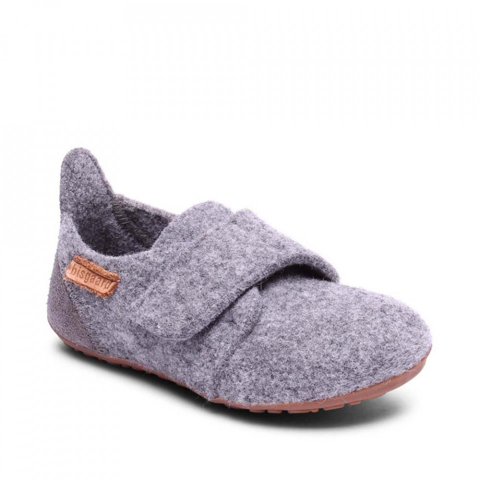 Grå uld hjemmesko