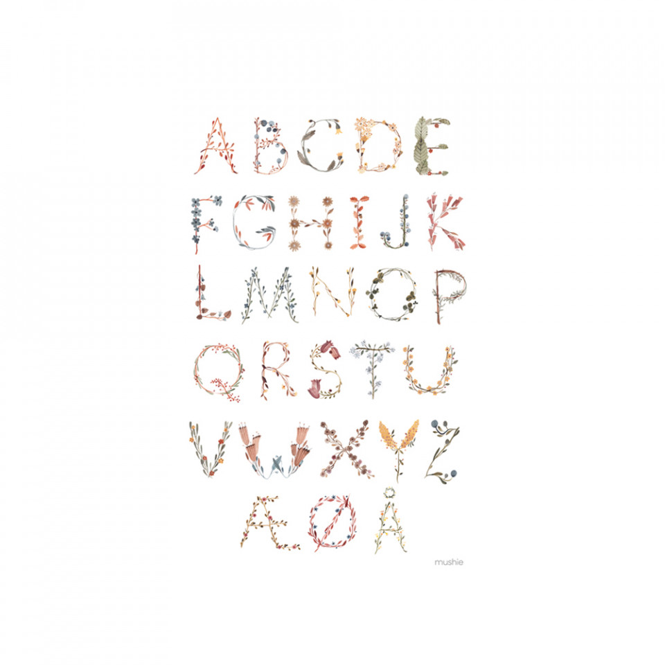 Plakat - Dansk alfabet A3