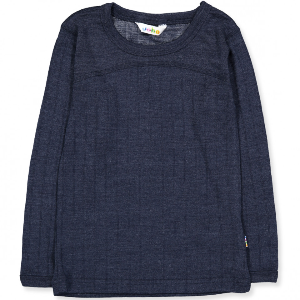 Navy uld/silke bluse