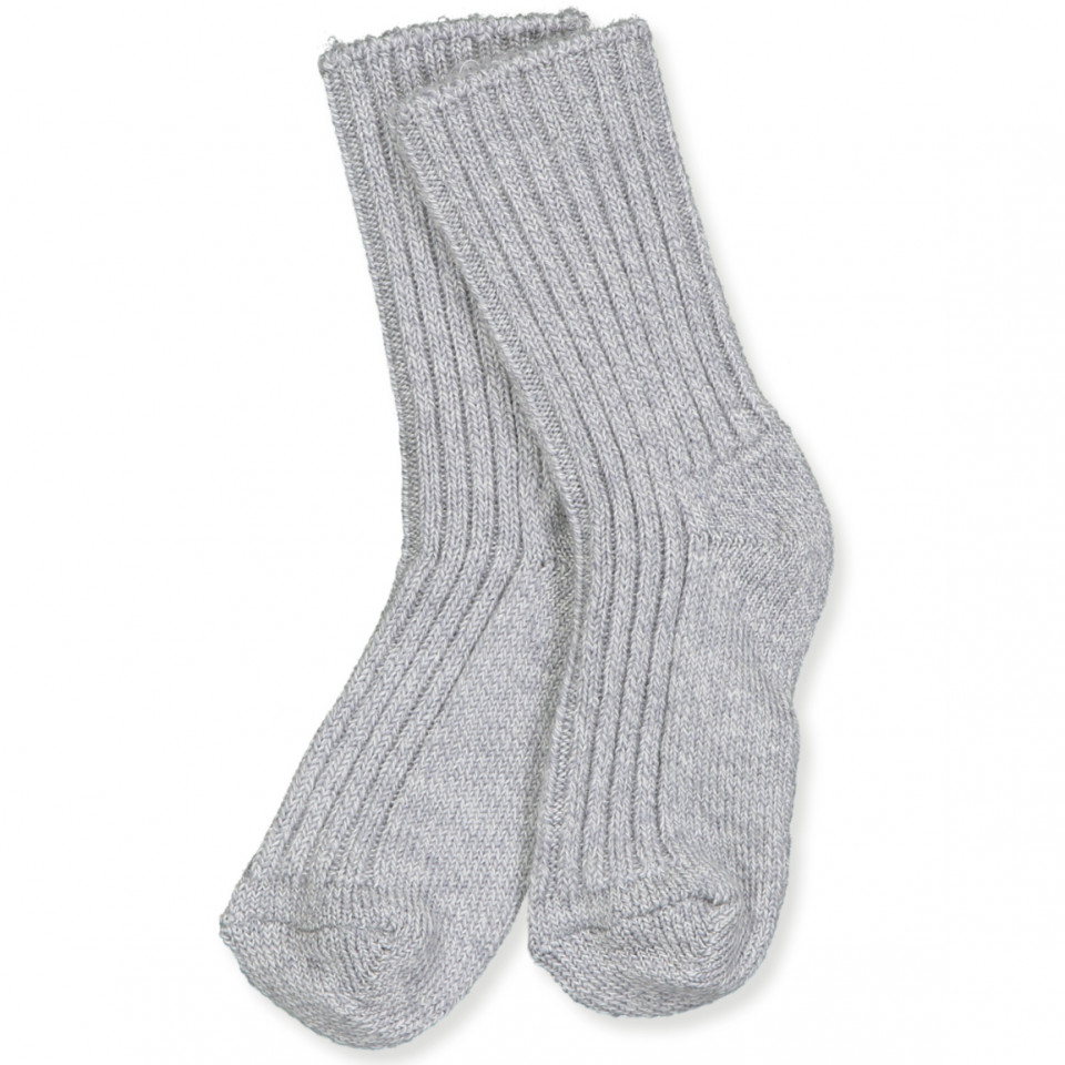 Grey melange uld strømper
