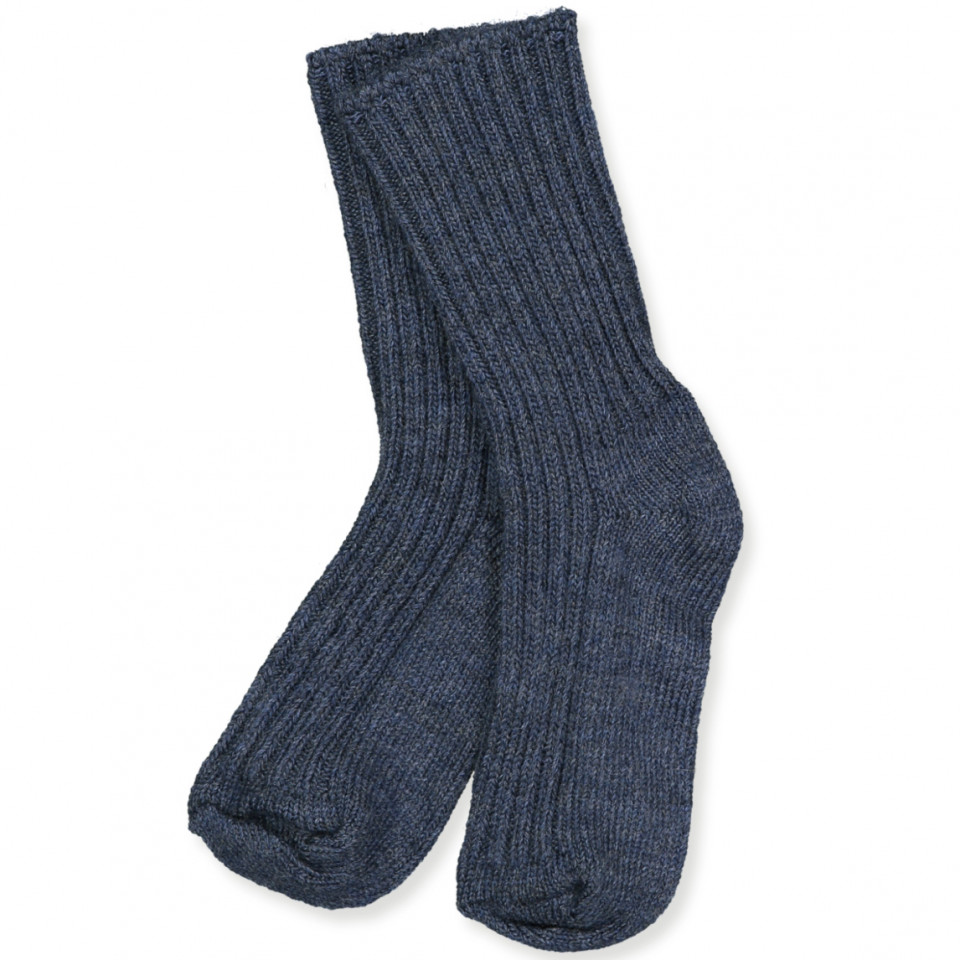 Denim melange uld strømper