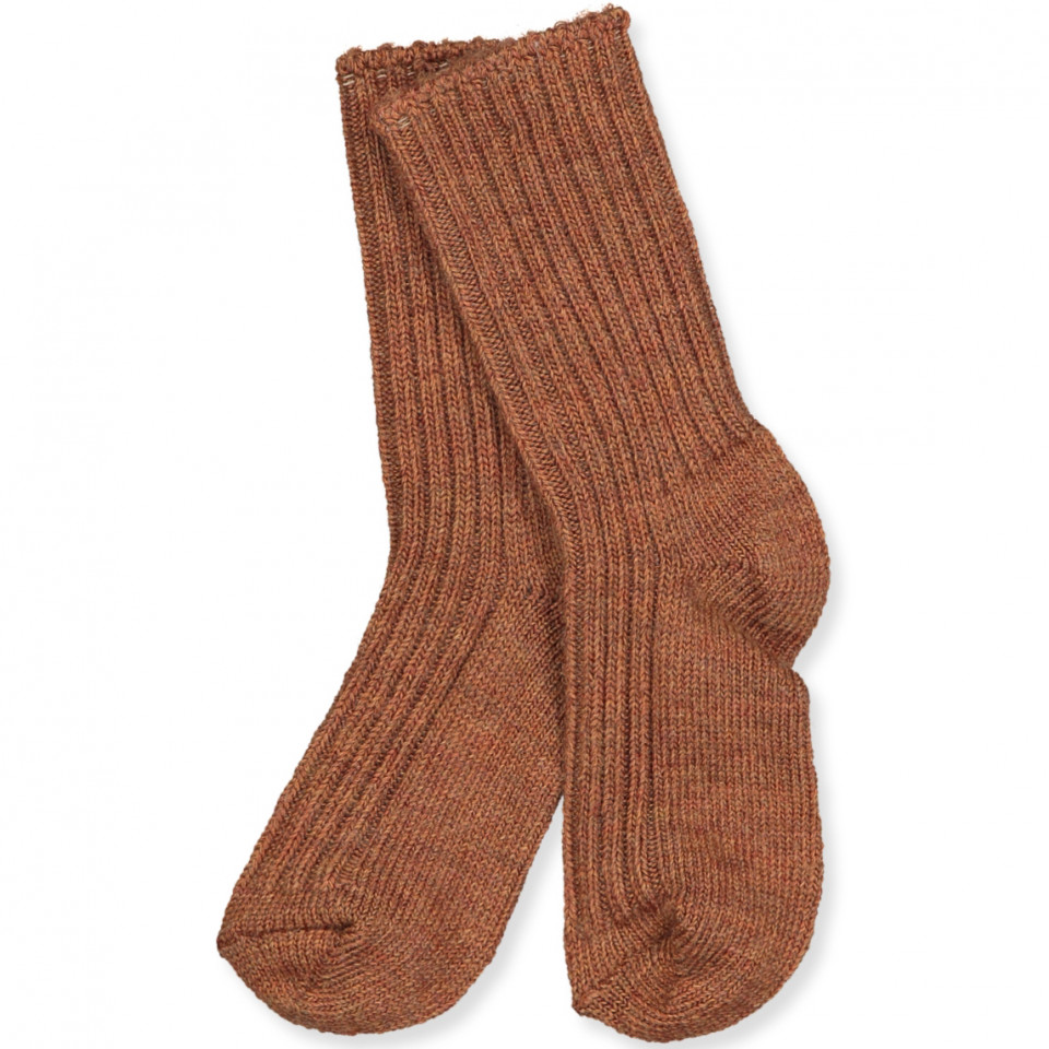 Copper melange uld strømper
