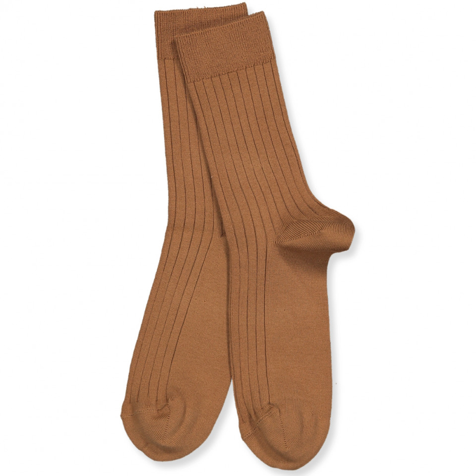 Brune rib strømper