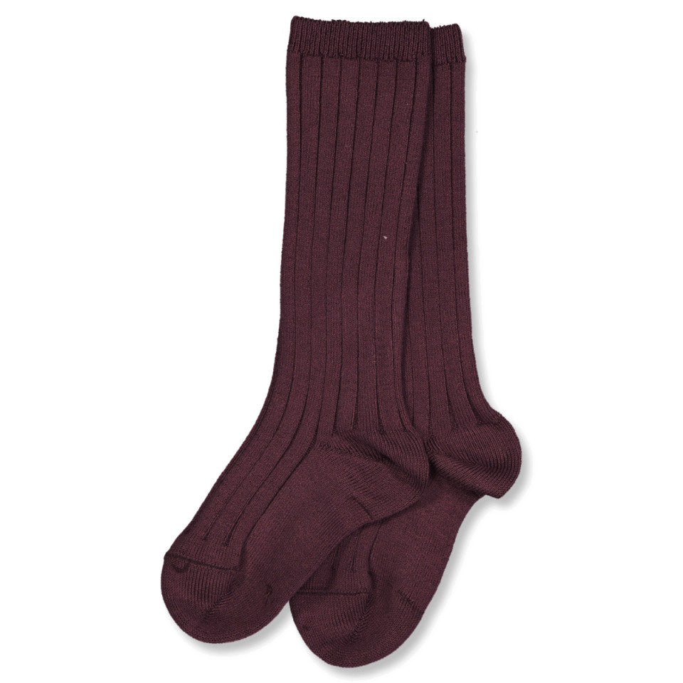 Burdeaux rib knæstrømper