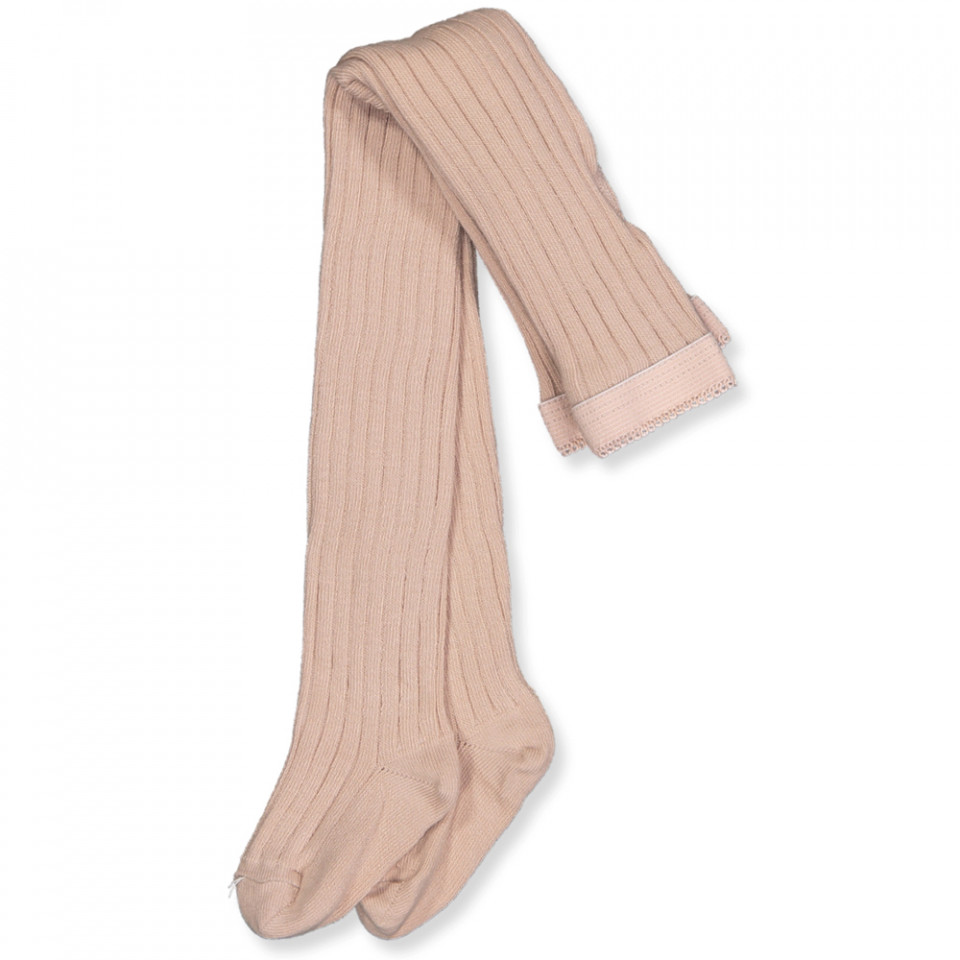 Rose dust rib strømpebukser