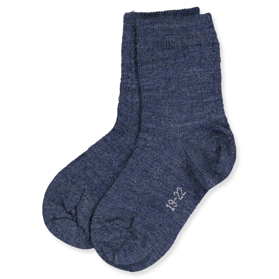 Denim melange uld strømper