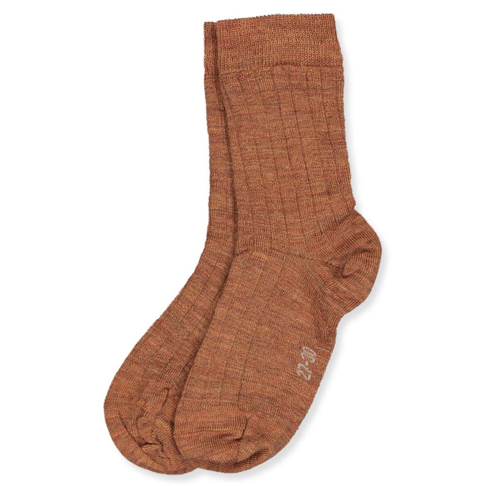 Copper melange uld strømper