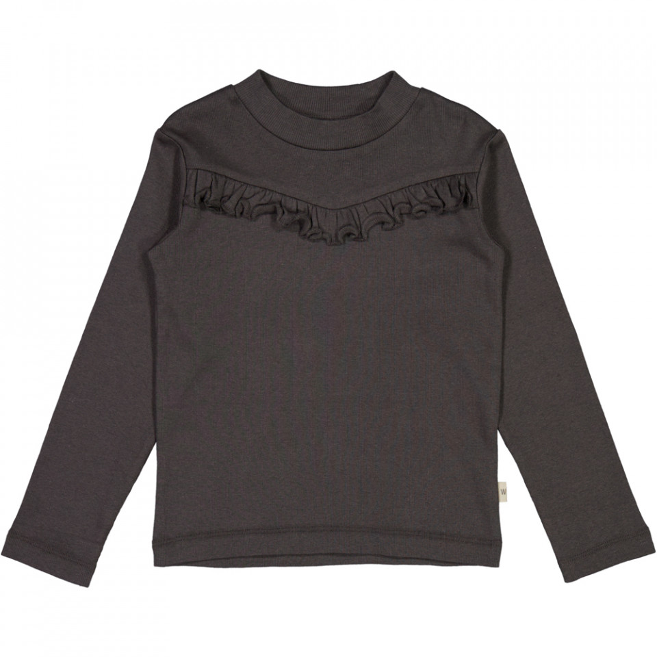 Black granite rib bluse