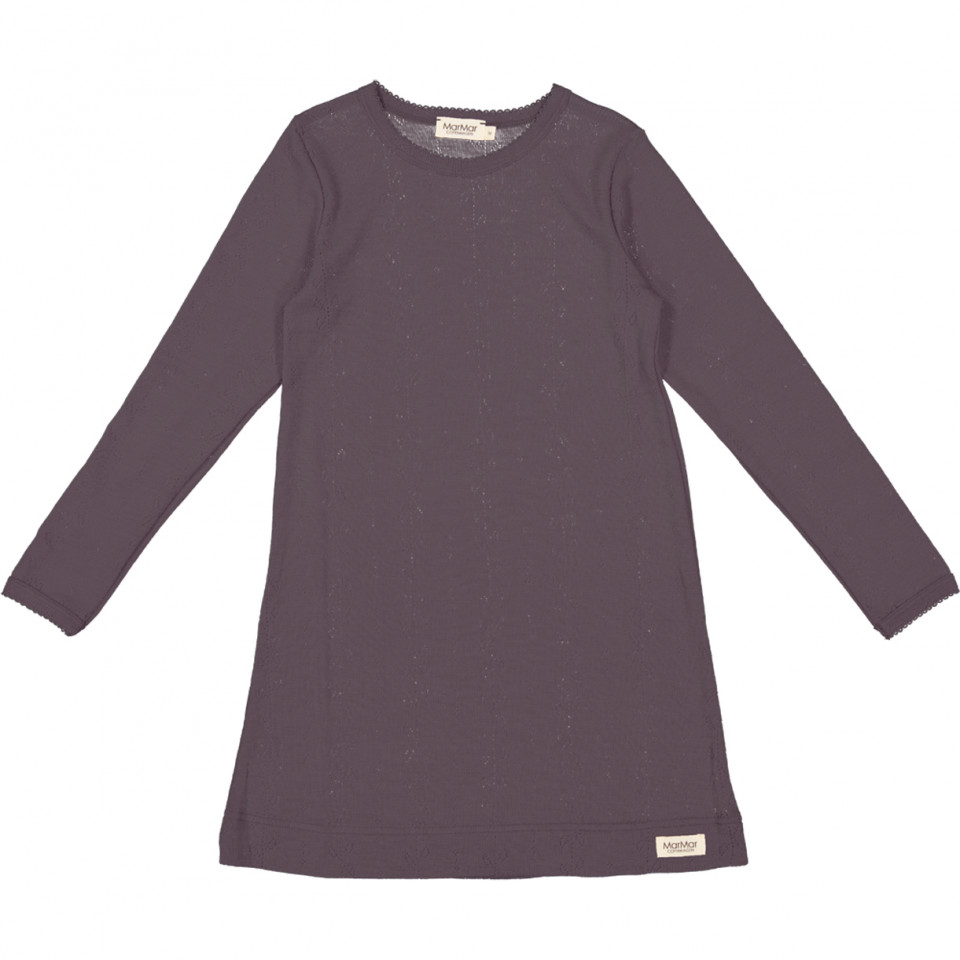 Plum merino uld natkjole