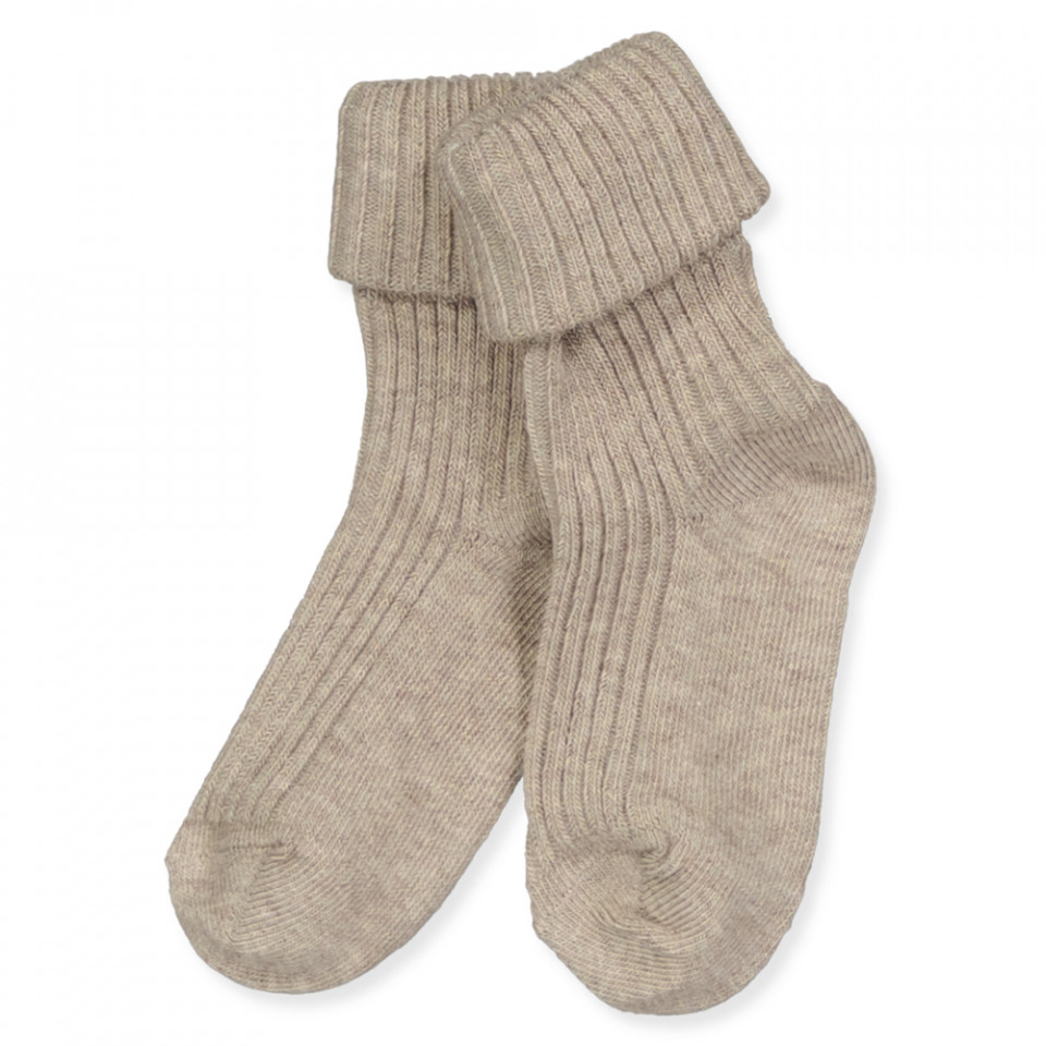 Light brown rib babystrømper