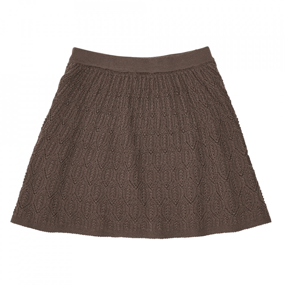 Pointelle merino uld nederdel