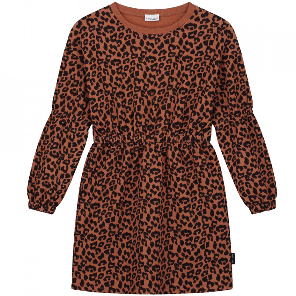 Organic leopard kjole