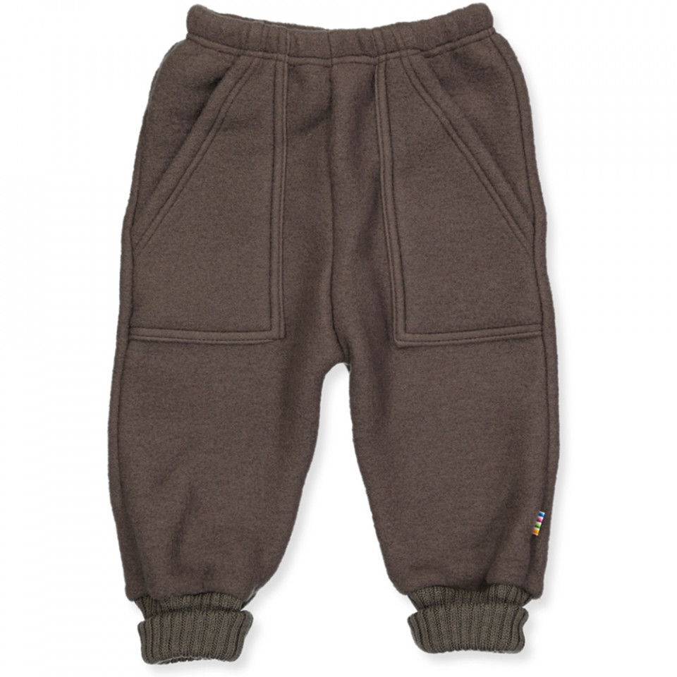 Mørkebrun merino uld fleece bukser