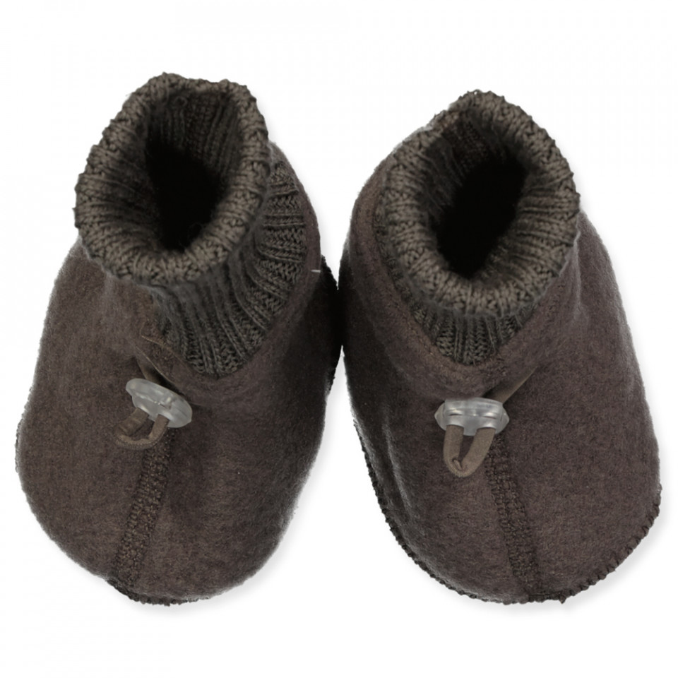 Mørkebrun merino uld fleece futter