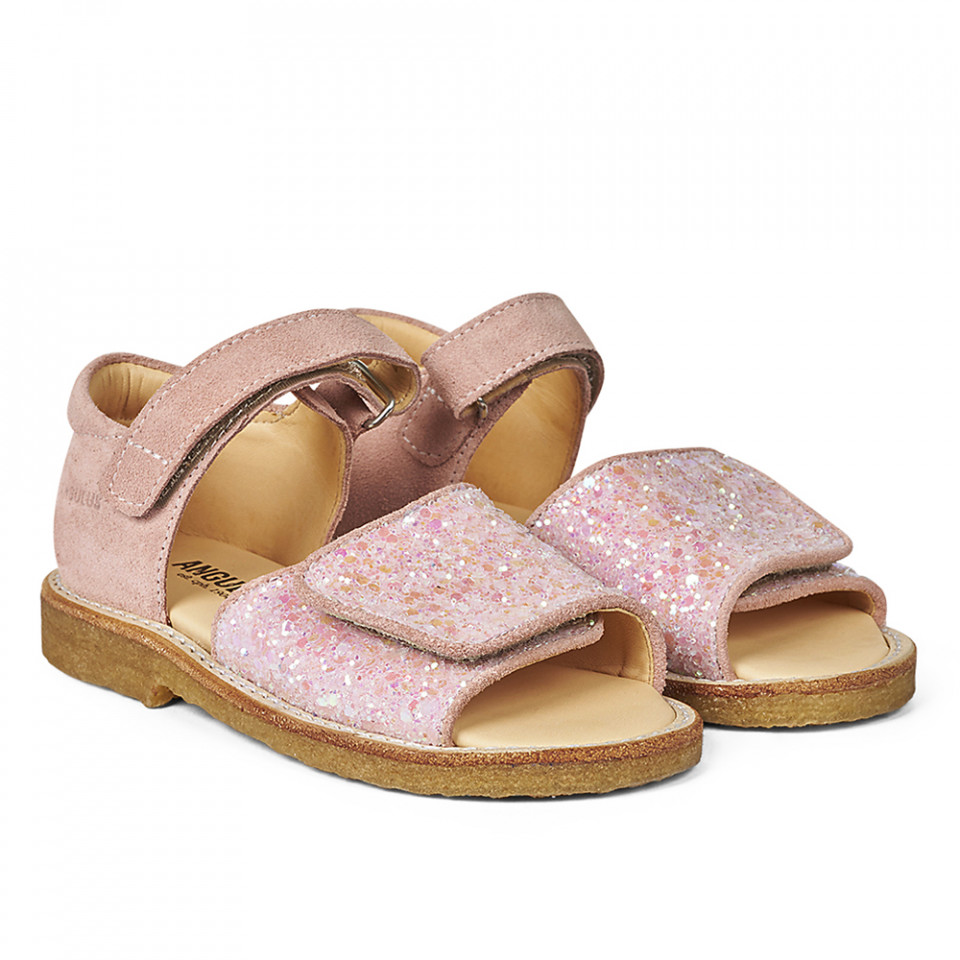 Fersken glitter sandaler