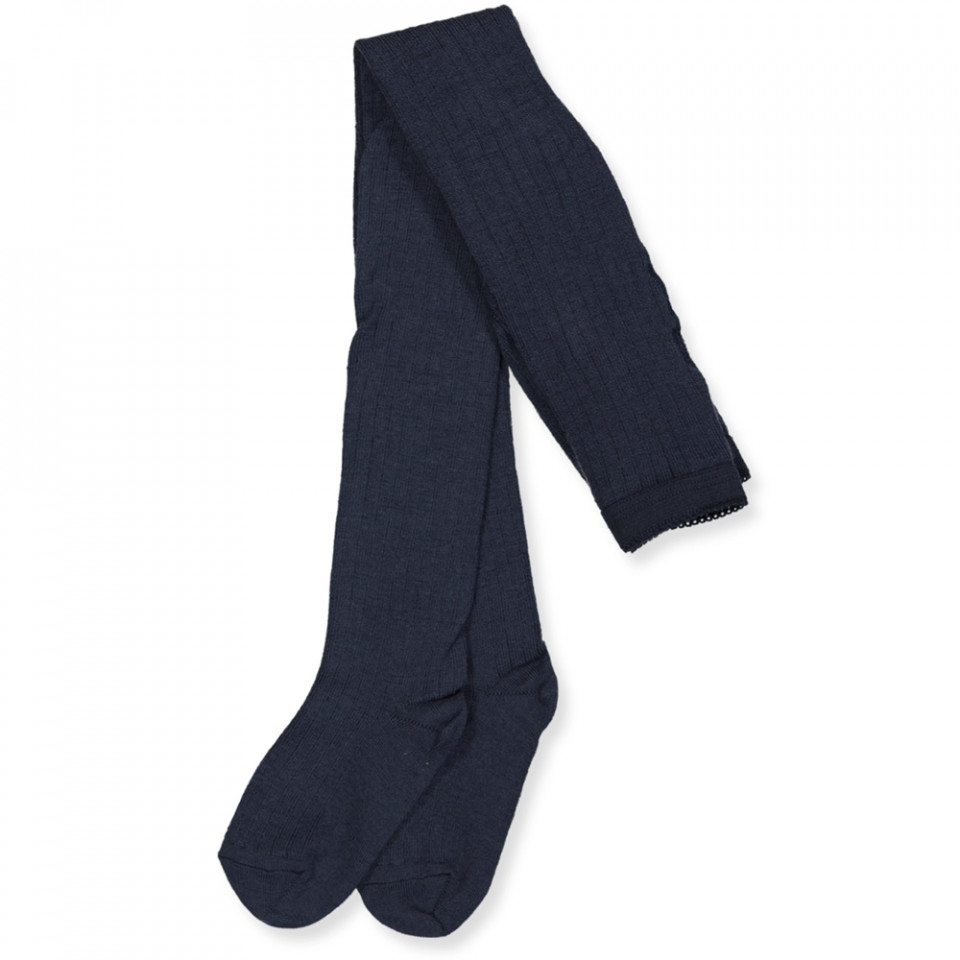 Navy uld strømpebukser