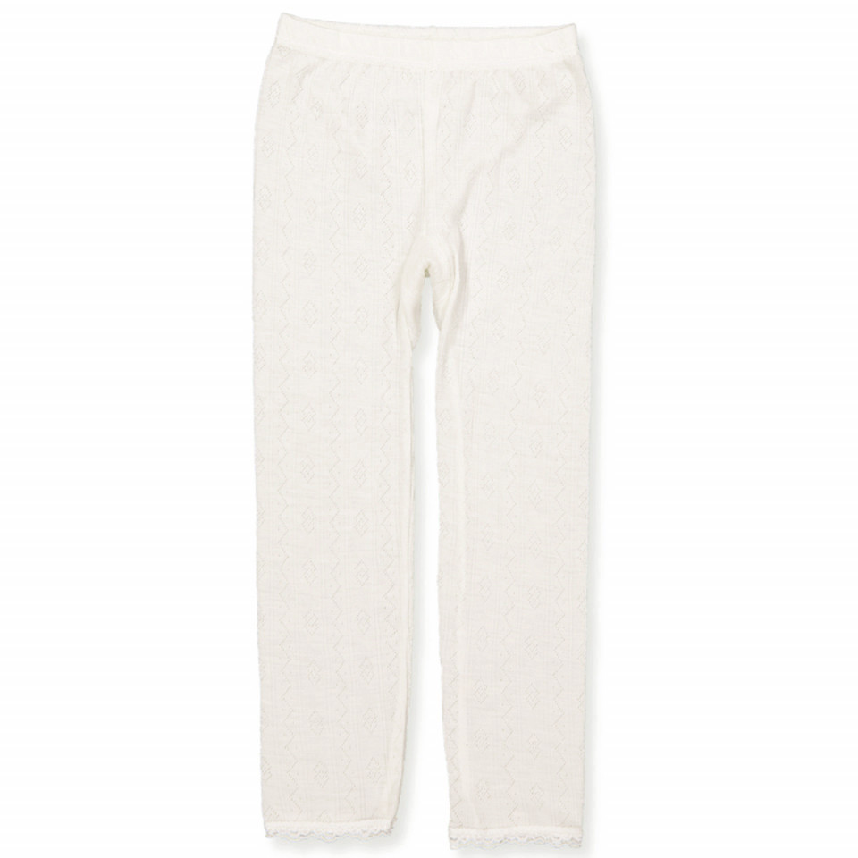 Offwhite uld/silke leggings