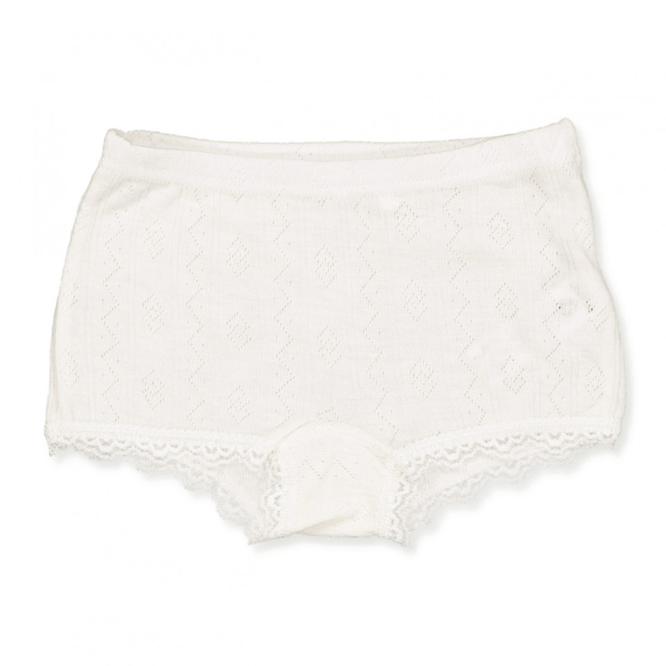 Offwhite uld/silke underbukser