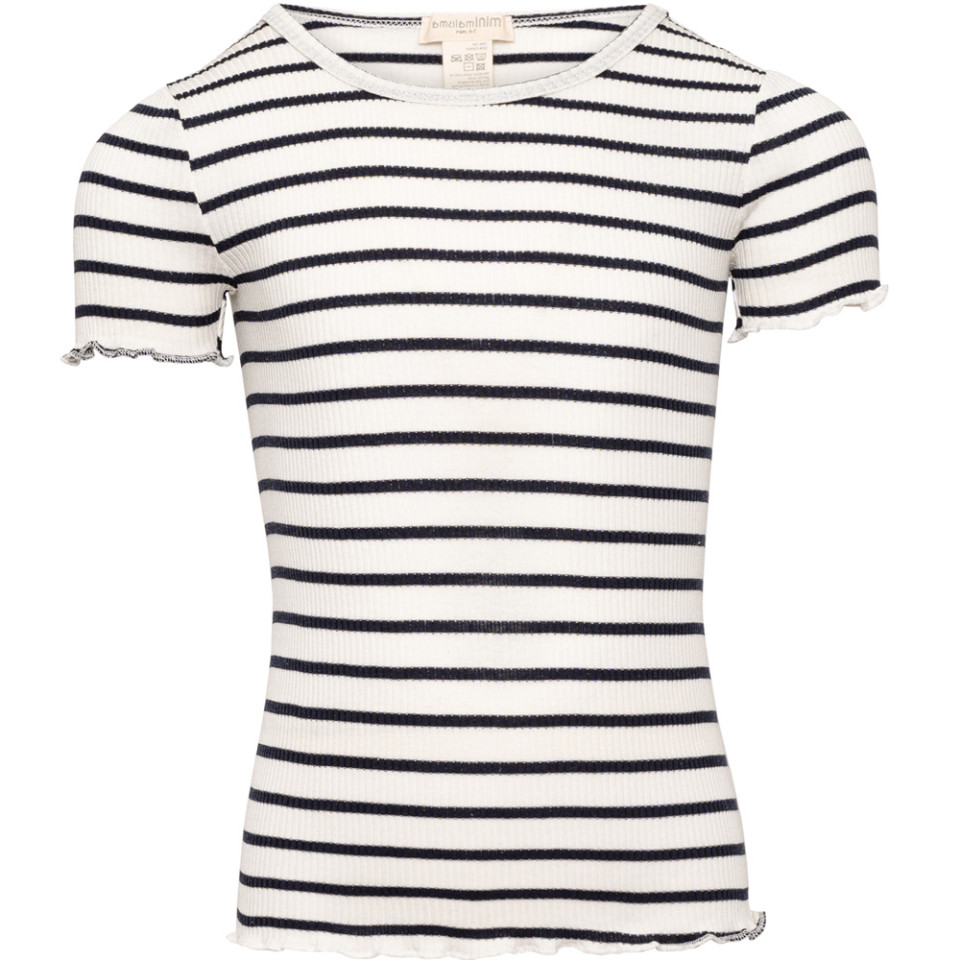 Blomst silke rib t-shirt