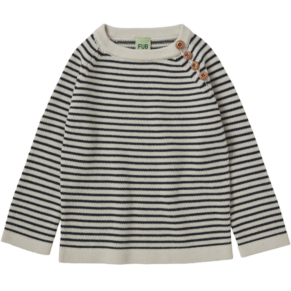 Stribet merinould striktrøje