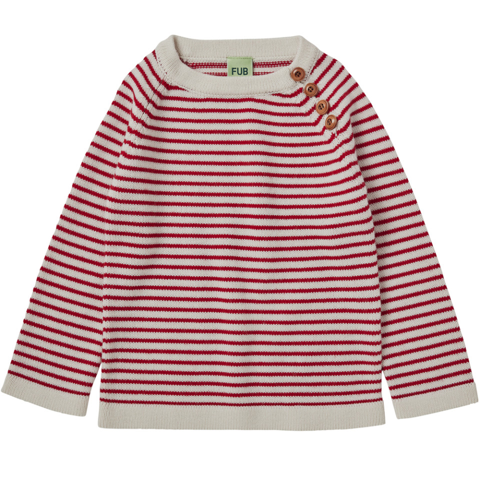 Stribet merinould striktrøje