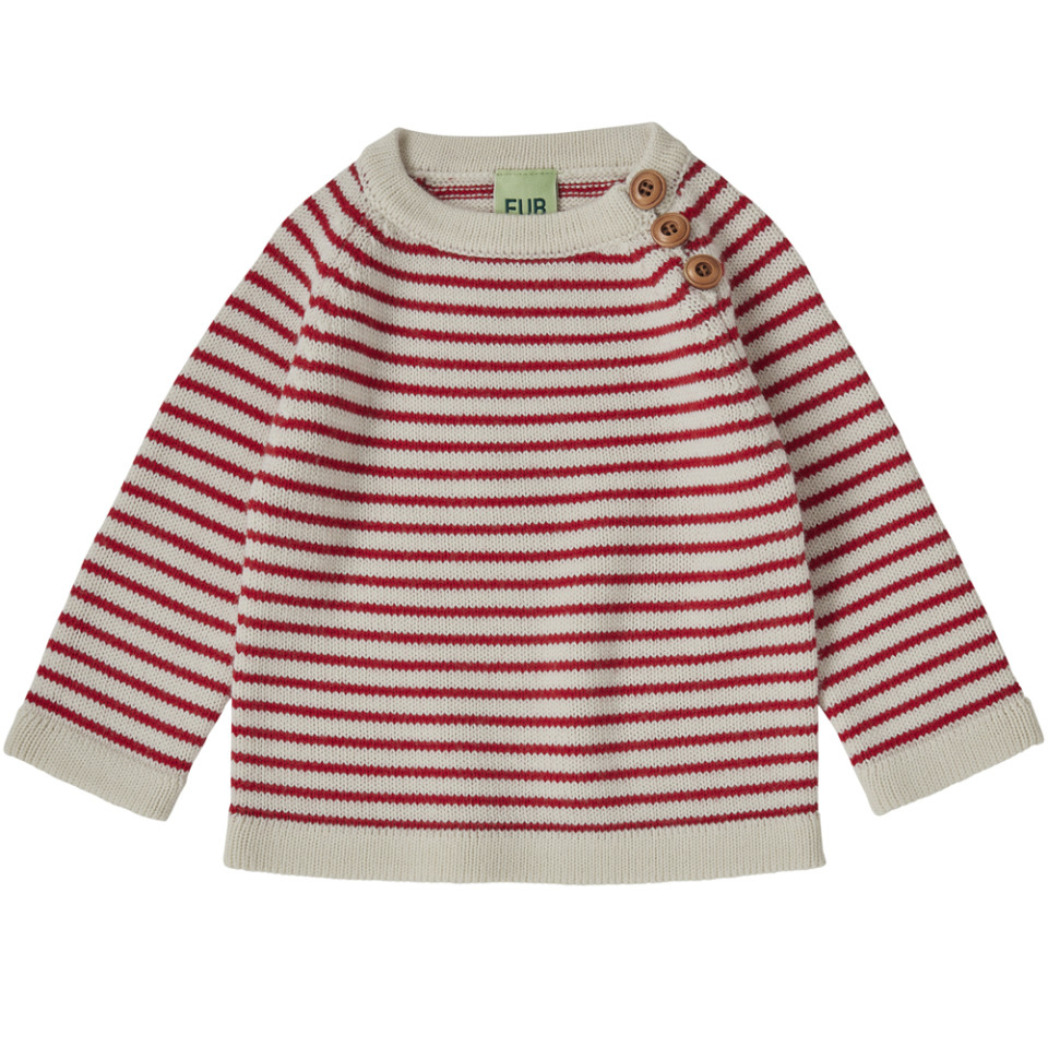 Stribet merinould striktrøje