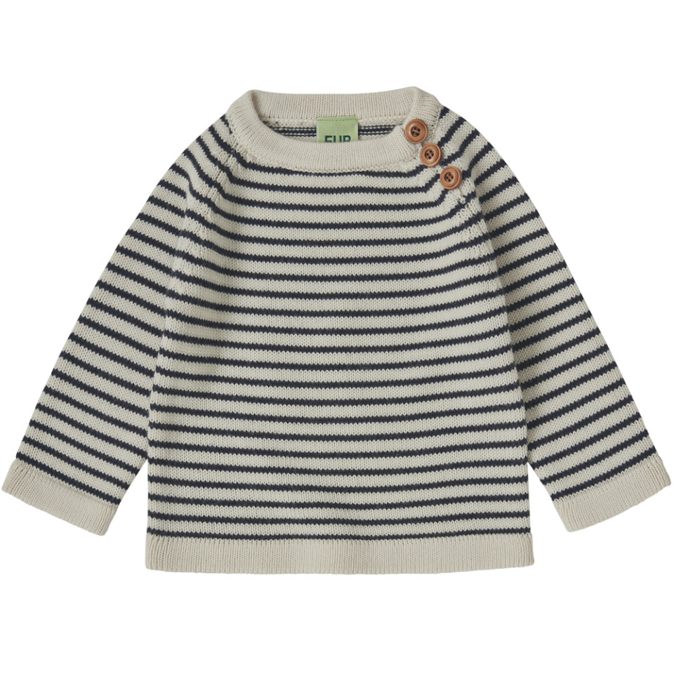 Stribet merinould striktrøje