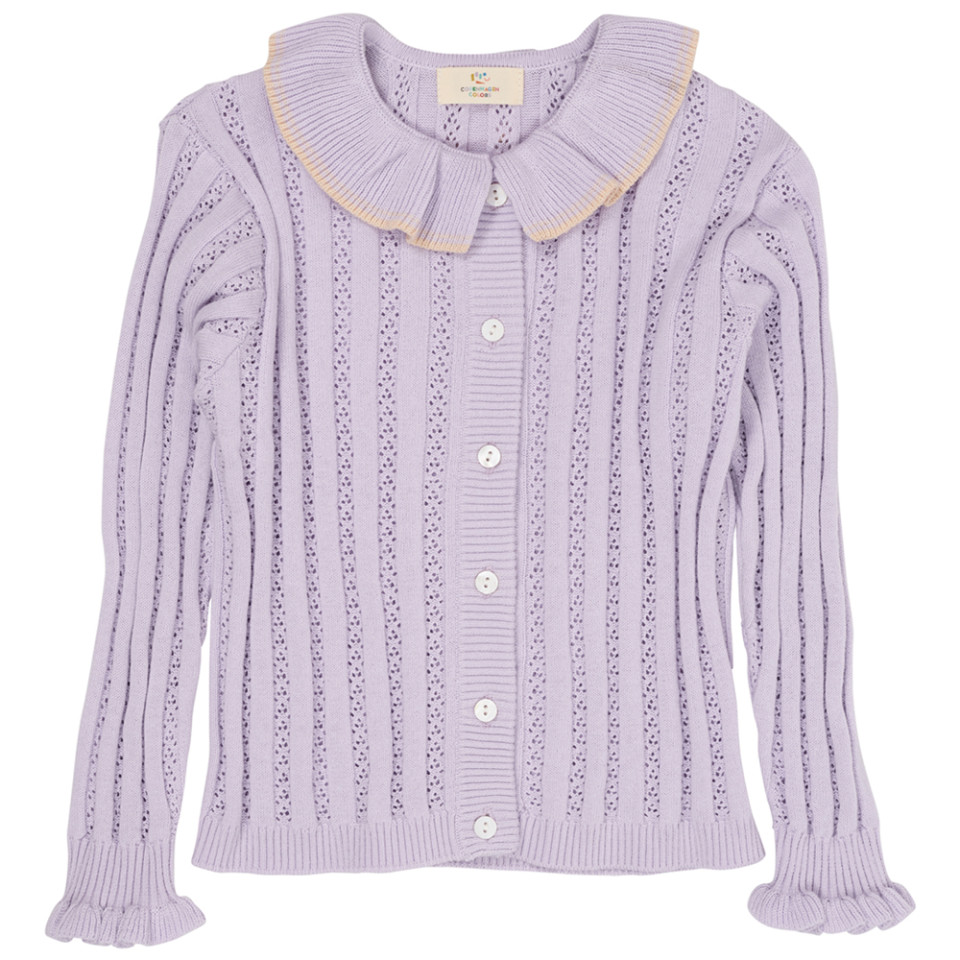 Organic pointelle cardigan