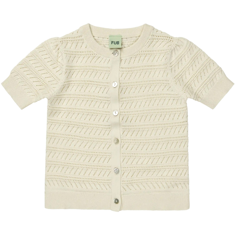 Organic pointelle cardigan