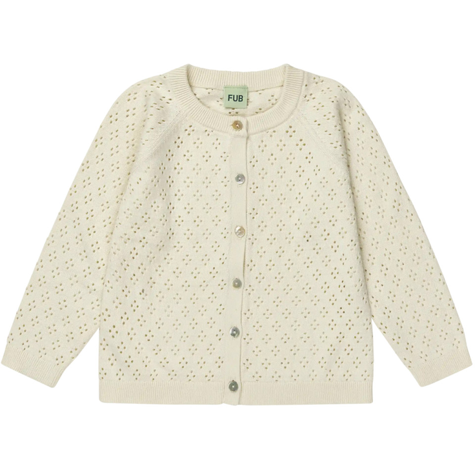 Organic pointelle cardigan