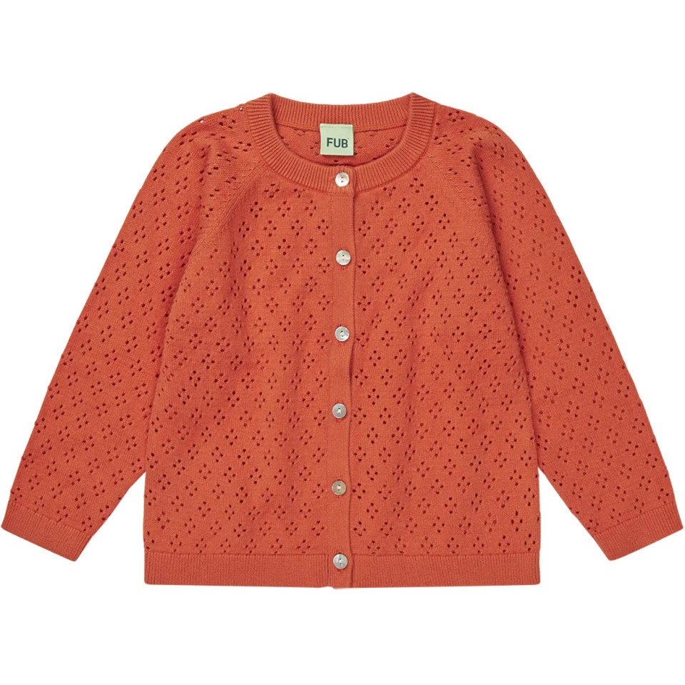 Organic pointelle cardigan