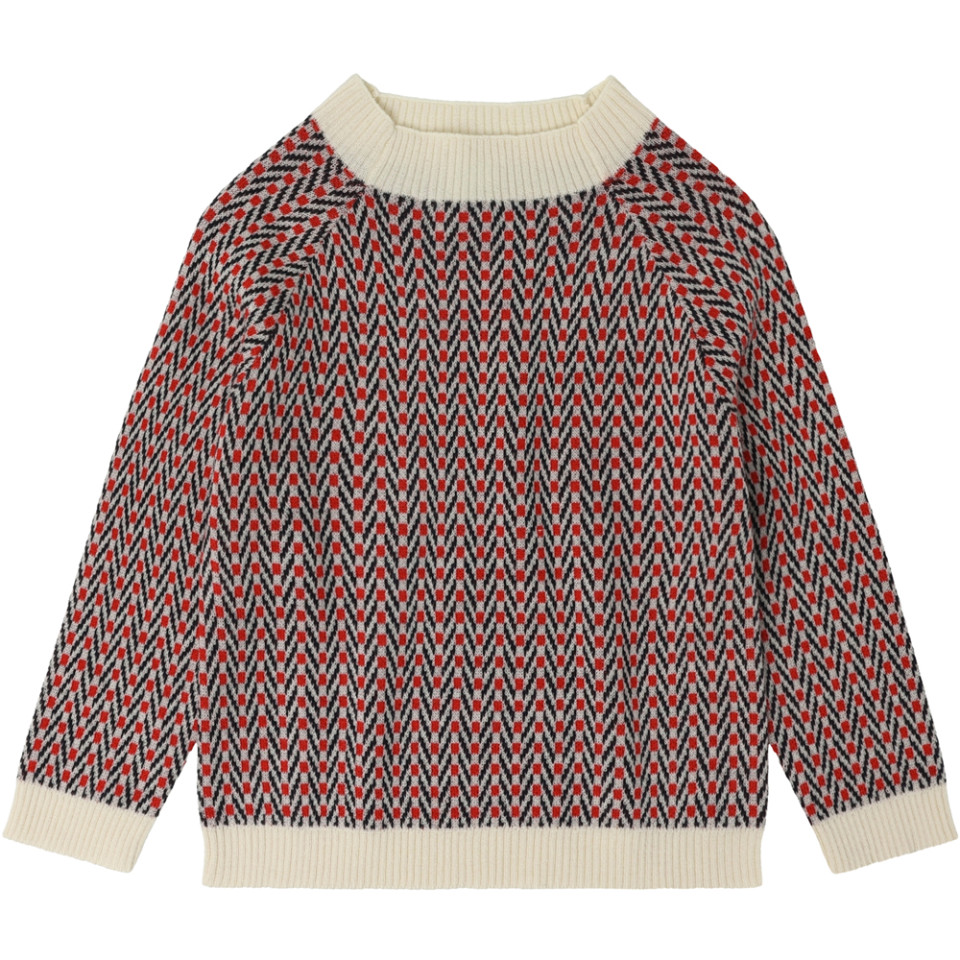 Merinould herringbone striktrøje