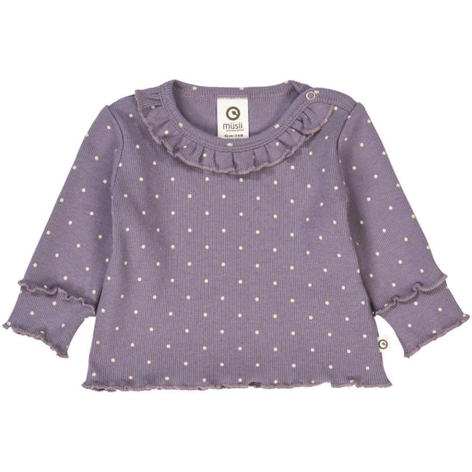 Organic Dot rib bluse