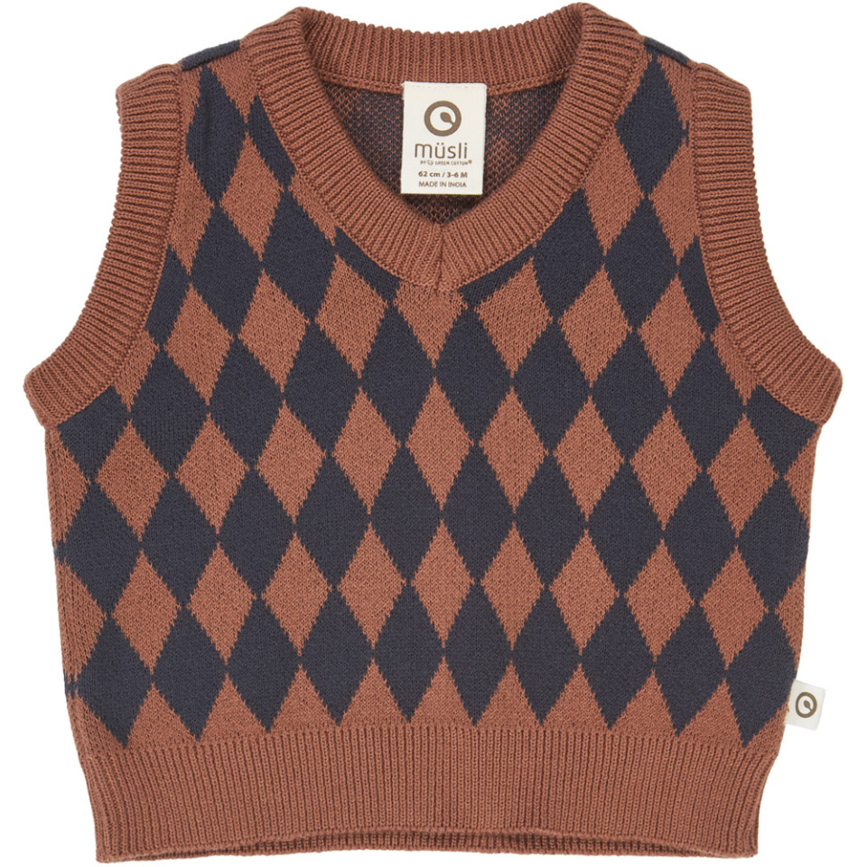 Organic Harlequin strikvest